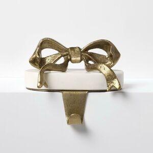 Marble and Metal Bow Christmas Stocking Holder Gold - Threshold Studio McGee